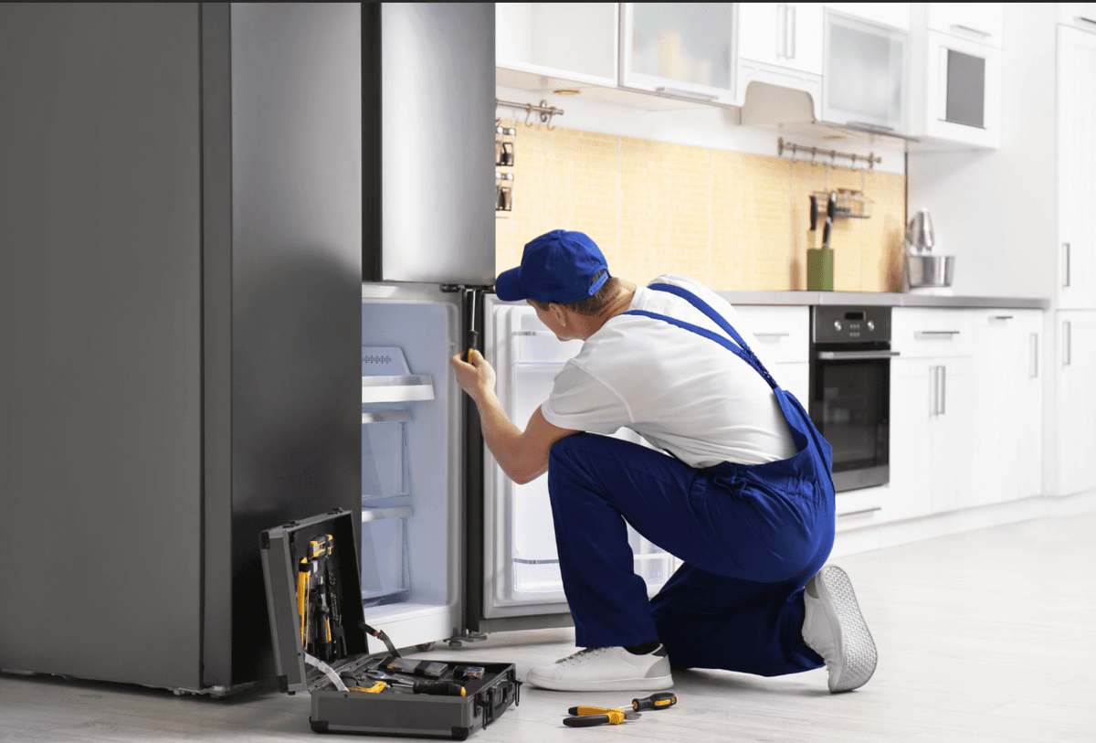 Fridge repair service technician